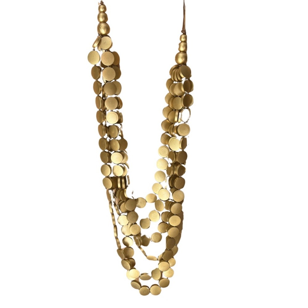 Wood bead layered festival necklace